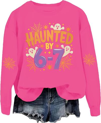 Haunted by 6-7 Sweatshirt Halloween Ghosts Sweatshirts Six Seven Halloween Shirt Tops in Saudi Arabia