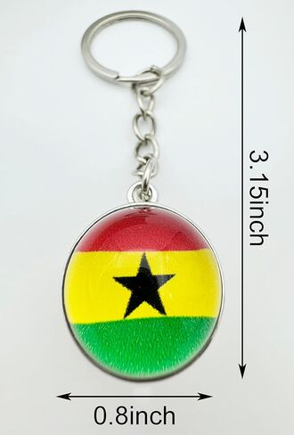 3 قطع سلسلة مفاتيح علم غانا، سلسلة مفاتيح رائعة لمفاتيح السيارة، حلقات مفاتيح وسلاسل مفاتيح من الفولاذ المقاوم للصدأ، تستخدم لتزيين المنزل، وديكورات تعليق المجوهرات. in Kuwait