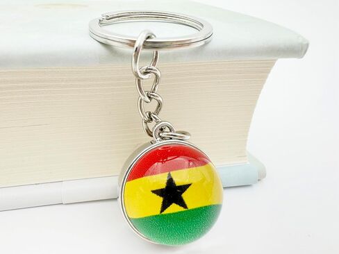 3 قطع سلسلة مفاتيح علم غانا، سلسلة مفاتيح رائعة لمفاتيح السيارة، حلقات مفاتيح وسلاسل مفاتيح من الفولاذ المقاوم للصدأ، تستخدم لتزيين المنزل، وديكورات تعليق المجوهرات. in Kuwait