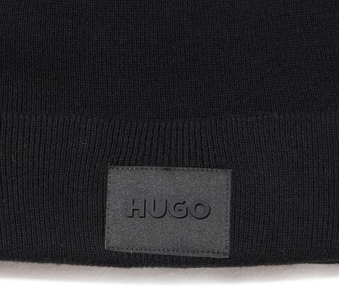 HUGO Men's Patch Logo Ribbed Beanie in Kuwait