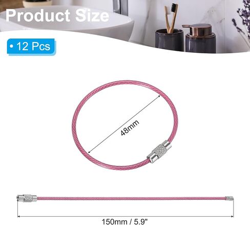 PATIKIL Wire Keychain Cable, Key Ring Loop Wire in Saudi Arabia
