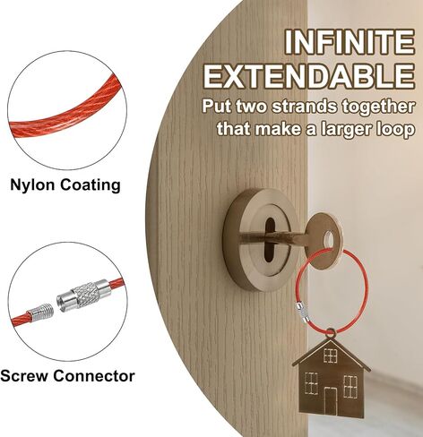 PATIKIL Wire Keychain Cable, Key Ring Loop Wire in Saudi Arabia