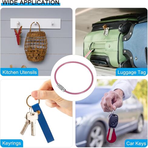 PATIKIL Wire Keychain Cable, Key Ring Loop Wire in Saudi Arabia