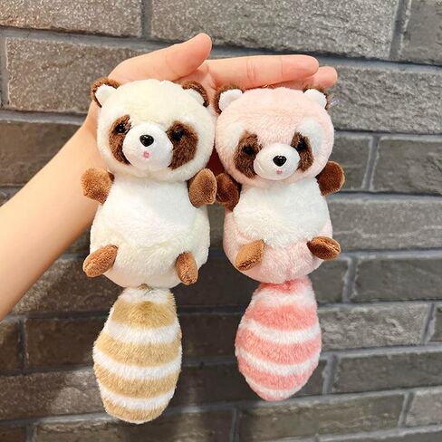 Plush Big Tailed Raccoon Charm Keychains Cute Pendant Car Keyring Backpack Decoration Fashion Jewelry for Women Girls in Saudi Arabia