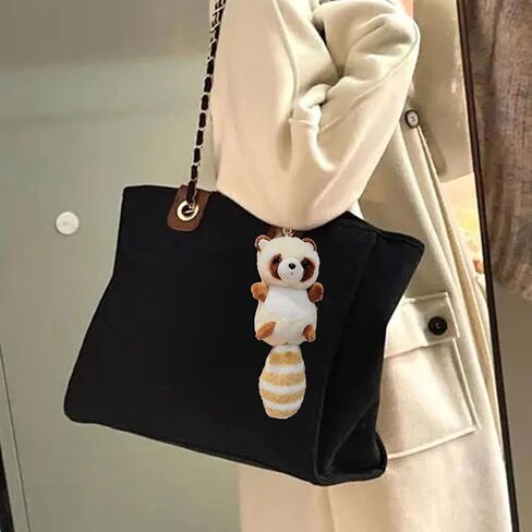 Plush Big Tailed Raccoon Charm Keychains Cute Pendant Car Keyring Backpack Decoration Fashion Jewelry for Women Girls in Saudi Arabia