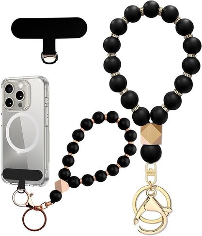 Cell Phone Bracelet Wristlet & Beaded Keychain - 2-in-1 Multi-Functional Wrist Strap for Phones, Keys, and More - Stylish and Practical Accessory for Women and Men in Saudi Arabia