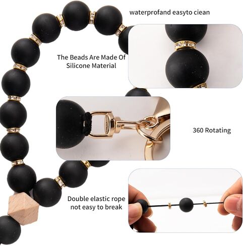 Cell Phone Bracelet Wristlet & Beaded Keychain - 2-in-1 Multi-Functional Wrist Strap for Phones, Keys, and More - Stylish and Practical Accessory for Women and Men in Saudi Arabia