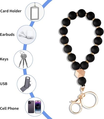 Cell Phone Bracelet Wristlet & Beaded Keychain - 2-in-1 Multi-Functional Wrist Strap for Phones, Keys, and More - Stylish and Practical Accessory for Women and Men in Saudi Arabia