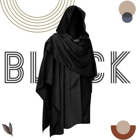 VZQI Hooded Cloak - Halloween Short Medieval Fantasy Cape for Cosplay - Unisex Renaissance Costume in Saudi Arabia