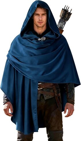 VZQI Hooded Cloak - Halloween Short Medieval Fantasy Cape for Cosplay - Unisex Renaissance Costume in Saudi Arabia