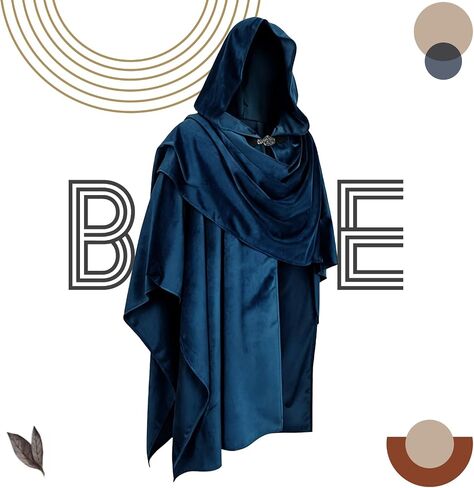 VZQI Hooded Cloak - Halloween Short Medieval Fantasy Cape for Cosplay - Unisex Renaissance Costume in Saudi Arabia