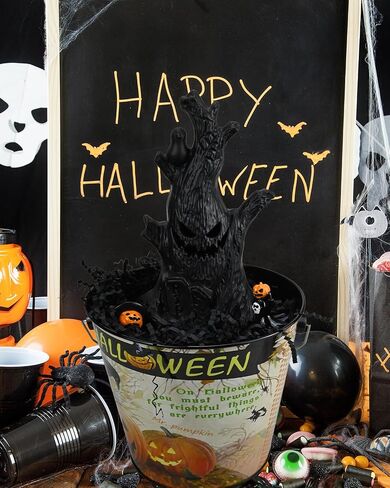 Raissily 10oz Halloween Crinkle Cut Paper Shred Filler, Packing Grass Cushion for Thanksgiving Gift Confetti Box Bag Basket Filling Party Decor - Black/Orange/Purple in Kuwait