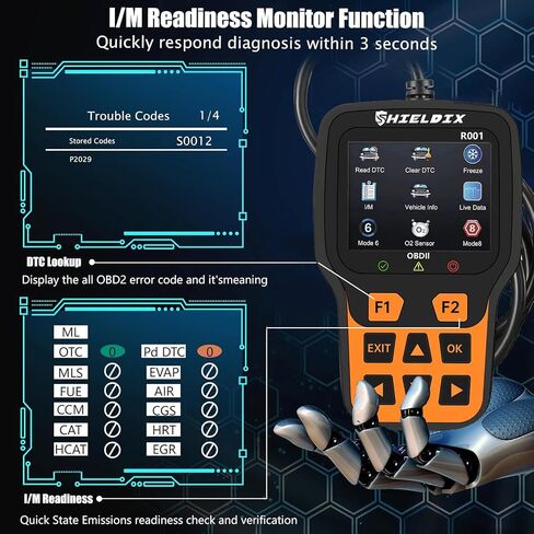 R001 OBD2 Scanner Diagnostic Tool, Check Engine Light Code Reader, Battery Voltage Tester, I/M Readiness, Reset, Live Data, Car Diagnostic Scan Tools for All OBDII Car Since 1996 in Saudi Arabia
