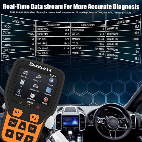 R001 OBD2 Scanner Diagnostic Tool, Check Engine Light Code Reader, Battery Voltage Tester, I/M Readiness, Reset, Live Data, Car Diagnostic Scan Tools for All OBDII Car Since 1996 in Saudi Arabia