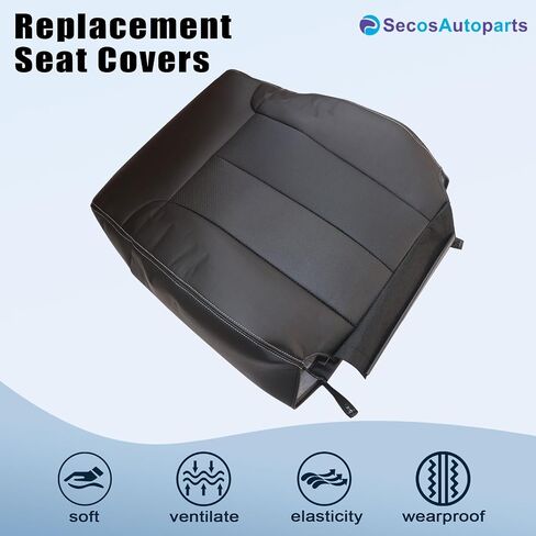 غطاء مقعد جلدي بديل للسائق الأمامي من SecosAutoparts باللون الأسود متوافق مع Ford F150 Lariat 2009 2010 2011 2012 2013 2014 in Saudi Arabia