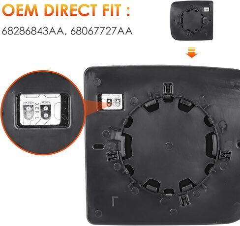 Driver Side Mirror Glass Replacement Fits for 2009 Dodge Ram 1500, 2010-2019 Ram 1500 2500 3500 4500 5500, 2019-2020 Pickup Classic Left Side Heated Mirror Replace 68067727AA in Saudi Arabia