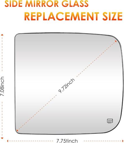 Driver Side Mirror Glass Replacement Fits for 2009 Dodge Ram 1500, 2010-2019 Ram 1500 2500 3500 4500 5500, 2019-2020 Pickup Classic Left Side Heated Mirror Replace 68067727AA in Saudi Arabia