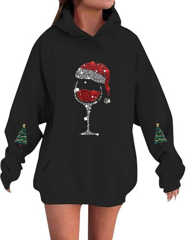 Christmas Sweatshirts for Women 2025 Christmas Tree Crewneck Long Sleeve Hoodies Xmas Holiday Party Pullover Tops in Saudi Arabia