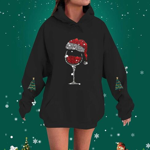 Christmas Sweatshirts for Women 2025 Christmas Tree Crewneck Long Sleeve Hoodies Xmas Holiday Party Pullover Tops in Saudi Arabia