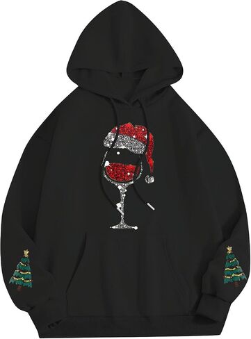 Christmas Sweatshirts for Women 2025 Christmas Tree Crewneck Long Sleeve Hoodies Xmas Holiday Party Pullover Tops in Saudi Arabia