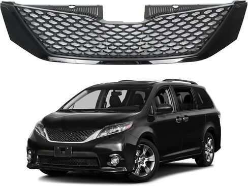 waltyotur Front Upper Grille Grill Black Honeycomb Replacement for Toyota Sienna 2011 2012 2013 2014 2015 2016 2017 in Saudi Arabia