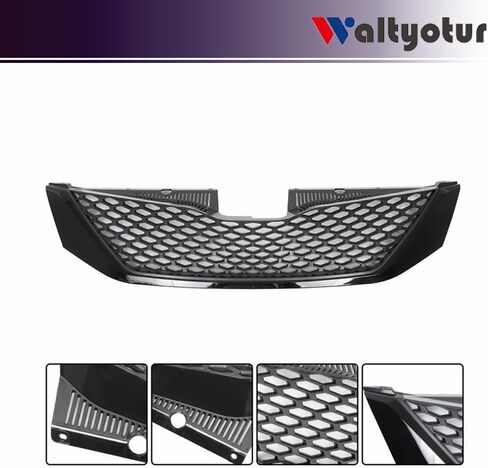waltyotur Front Upper Grille Grill Black Honeycomb Replacement for Toyota Sienna 2011 2012 2013 2014 2015 2016 2017 in Saudi Arabia