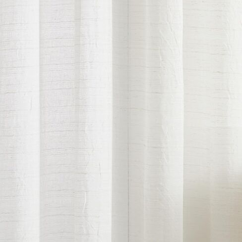DKNY Antique Light-Filtering Textured Window Curtains for Living Room Rod Pocket Panel Pair, 96", Linen in Saudi Arabia