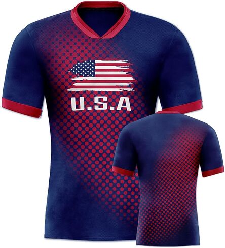 Men's Soccer Jersey Flag Polka Dot Pattern Uniforms Fashion Shirts Gifts for Soccer Fans Men M in Saudi Arabia