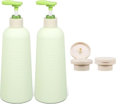 16.9oz Travel Shampoo Bottle with Flip Cap, Refillable Plastic Pump Bottles Dispenser for Soap, Shampoo, Lotions, Liquid Body Wash, Creams and Massage Oil (2Pack, 16.9oz/500ml) in Saudi Arabia