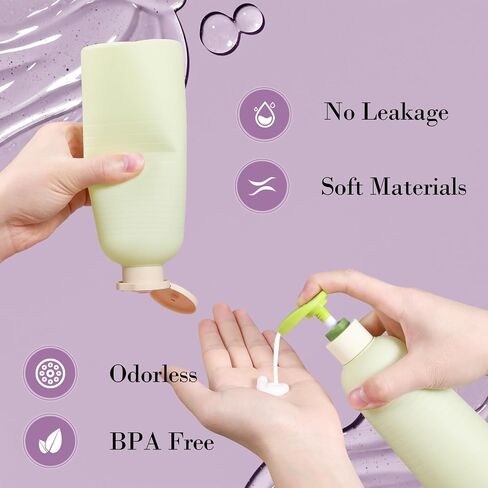 16.9oz Travel Shampoo Bottle with Flip Cap, Refillable Plastic Pump Bottles Dispenser for Soap, Shampoo, Lotions, Liquid Body Wash, Creams and Massage Oil (2Pack, 16.9oz/500ml) in Saudi Arabia