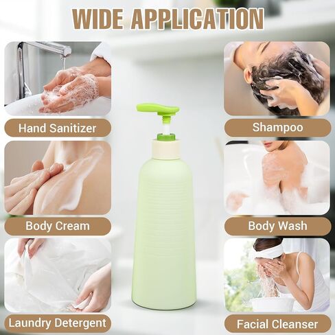 16.9oz Travel Shampoo Bottle with Flip Cap, Refillable Plastic Pump Bottles Dispenser for Soap, Shampoo, Lotions, Liquid Body Wash, Creams and Massage Oil (2Pack, 16.9oz/500ml) in Saudi Arabia