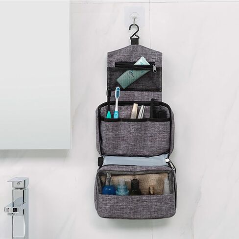 Travel toilet bag is used to store toiletries, with a large capacity storage hanging toilet bag (Gray) in Saudi Arabia