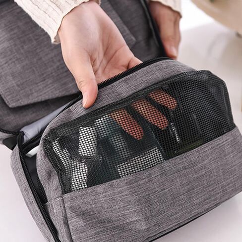 Travel toilet bag is used to store toiletries, with a large capacity storage hanging toilet bag (Gray) in Saudi Arabia
