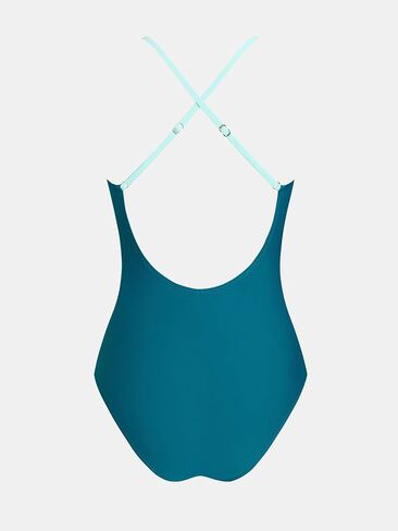 CUPSHE Women's One Piece Swimsuit Bathing Suits Surplice V Neck Crisscross Back Adjustable Straps Colorblock Swimwear in Saudi Arabia