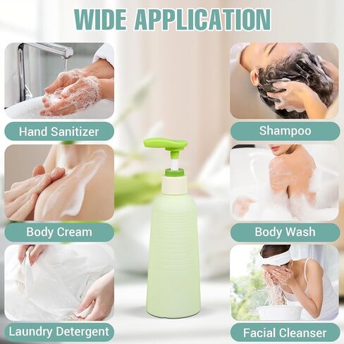 16.9oz Travel Shampoo Bottle with Flip Cap, Refillable Plastic Pump Bottles Dispenser for Soap, Shampoo, Lotions, Liquid Body Wash, Creams and Massage Oil (2Pack, 16.9oz/500ml) in Saudi Arabia