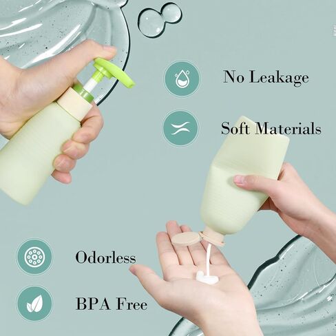16.9oz Travel Shampoo Bottle with Flip Cap, Refillable Plastic Pump Bottles Dispenser for Soap, Shampoo, Lotions, Liquid Body Wash, Creams and Massage Oil (2Pack, 16.9oz/500ml) in Saudi Arabia