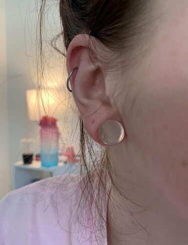 14G-12mm Solid Acrylic Clear Opalite/Black Gauges for Ears Plugs with O-Rings Single Flare Gauges Stretching Kit Ear Expander Piercing Jewelry for Women Men in Kuwait