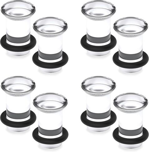 14G-12mm Solid Acrylic Clear Opalite/Black Gauges for Ears Plugs with O-Rings Single Flare Gauges Stretching Kit Ear Expander Piercing Jewelry for Women Men in Kuwait