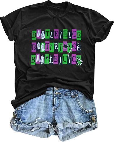 Halloween Shirt Women Funny Spooky Graphic T Shirt Casual Halloween Party Tee Tops in Saudi Arabia