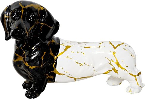 Graffiti Dachshund Dog Statue Sculpture Animal Art Figurine Home Decoration for Living Room Bedroom Book Shelf TV Cabinet Desk Top Decor Table Centerpieces Ornaments in Saudi Arabia