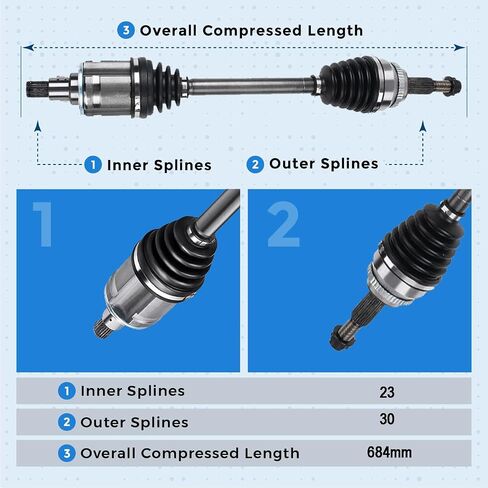 Front LEFT CV Axle Drive Shaft Assembly for 2004-2010 Toyota Sienna AWD in Saudi Arabia