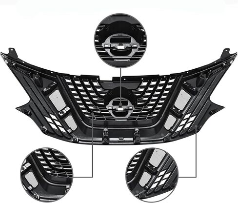 PartsFlow Front Upper Grille For 2015 2016 2017 2018 Nissan Murano Black W/Chrome Trim Bumper 623105AA0A in Saudi Arabia