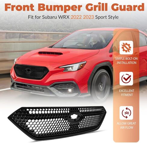 شبكة أمامية رياضية متوافقة مع Subaru WRX 2022 2023 Grill Guard لمعان لؤلؤي أسود معدني بديل مناسب مباشر in Kuwait