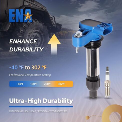 ENA Pack 6 Red Ignition Coil with 6 Iridium Spark Plug 3.6 V6 2010 2012 2013 2014 2015 2016 Compatible with Buick Chevy Cadillac Malibu Allure Enclave ATS CTS SRX STS Camaro Impala for UF569 5263 in Saudi Arabia