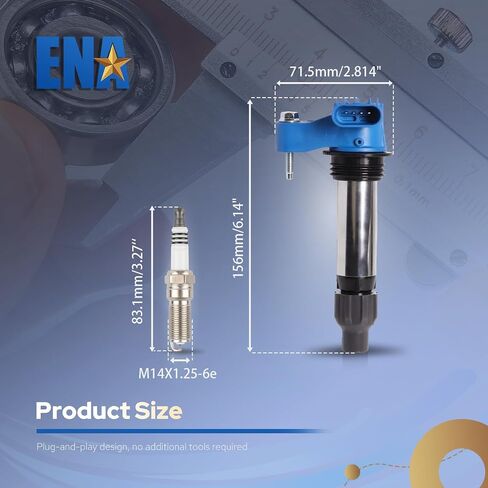 ENA Pack 6 Red Ignition Coil with 6 Iridium Spark Plug 3.6 V6 2010 2012 2013 2014 2015 2016 Compatible with Buick Chevy Cadillac Malibu Allure Enclave ATS CTS SRX STS Camaro Impala for UF569 5263 in Saudi Arabia