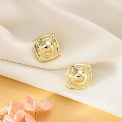 Chunky Gold Earrings for Women,14k Gold Plated Earrings for Women Statement Geometric Dangle Drop Earrings Minimalist Gold Stud Earrings Hypoallergenic Irregular Earrings for Women Trendy Jewelry Gift in Saudi Arabia