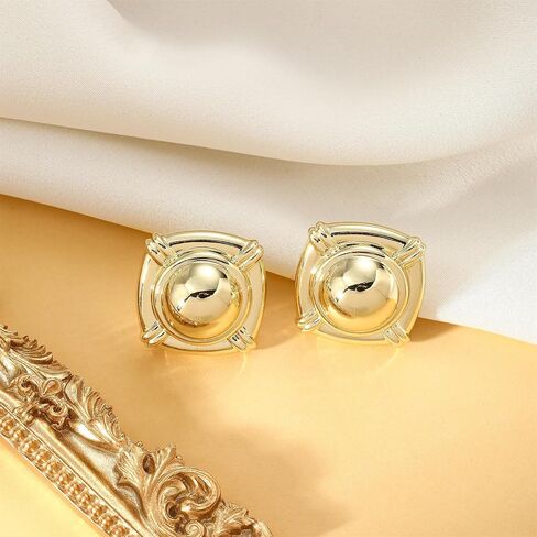 Chunky Gold Earrings for Women,14k Gold Plated Earrings for Women Statement Geometric Dangle Drop Earrings Minimalist Gold Stud Earrings Hypoallergenic Irregular Earrings for Women Trendy Jewelry Gift in Saudi Arabia