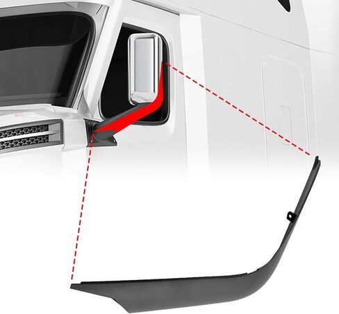غطاء ذراع مرآة الباب مناسب لـ Freightliner Cascadia 2018-on، غطاء ذراع مرآة الباب الأسود لـ Freightliner New Cascadia Semi Truck Accessories سائق الجانب الأيسر واحد in Saudi Arabia