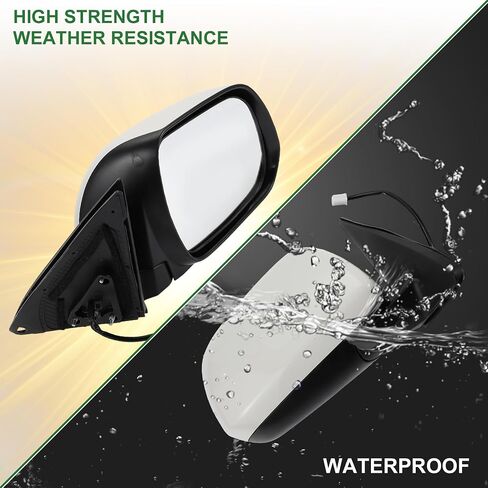 Motoforti Right Passenger Side Door Mirror Replacement Side View Mirror Assembly for Toyota Highlander 2008-2013 No.879100E072/8791048341/8791048340 White Non-Heated Mirror Glass in Saudi Arabia