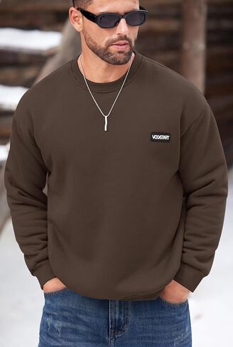Men's Fleece Lined Sweatshirt Crewneck Sherpa Pullover Thermal Winter Shirts (S-XXL) in Kuwait